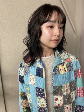 フェンヘアーアイス 中目黒(Fen.hair ici) 小顔レイヤーミディアムウルフカットブリーチなしブラウン