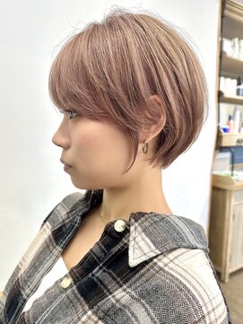 ルアン 上通り(ruen) 熊本ショート/ハイトーン/ピンクベージュ/髪質改善/20代30代