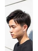 越谷/ナチュラルアップバング×ツーブロック/波巻きスパイラル