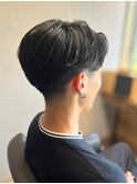 メンズカット黒髪ビジネスマッシュショート爽やか刈り上げ