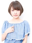 アシメショートエアリーショートグレージュナチュラルボブ