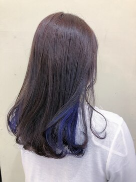 ラフ 原宿(L.a.a.g.f harajuku) ラベンダーグレージュ×ブルーラベンダー インナーカラー@原宿