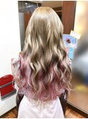 #プルエクステ#インナーカラー#ピンクカラー
