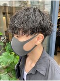 ツイストスパイラルパーマツーブロックメンズマッシュメンズヘア