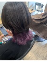 クシュ 所沢東口店(kusyu...)&nbsp;ブルーシルバー/パープルブラック/ヘルシースタイル/斜めバング