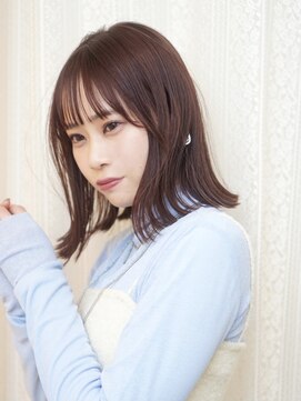 ビュートリアム265(BEAUTRIUM 265) 長めボブ/切りっぱなし/ロブ/ピンクブラウン/ぱつっとボブ/銀座