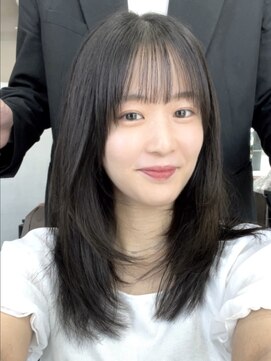 ジエクト カナウ(The Ect canow) アッシュブラック20代30代レイヤーカット小顔ヘア韓国ヘア