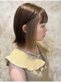 イヤリングカラー インナーカラー ベージュ ボブ 20代30代