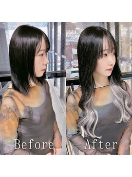 エクステ専門店あるじゃんすー 小倉店 ホワイトシルバー#シールエクステ#韓国#インナーカラー#小倉