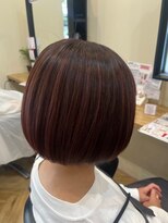 アルター(aL ter)&nbsp;ボブ×ハイライト［グレーベージュ/レイヤーロング/前髪パーマ］