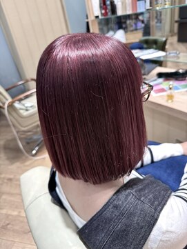 カシータ ヘア リゾート イオンモール熱田店(Casita hair resort) 酸性ストレート×ケアブリーチ×ローズカラー×肩上ボブ