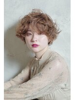 アボヘアー(Abo hair)&nbsp;20代30代40代50代ハニーベージュ小顔ウェーブショートボブ