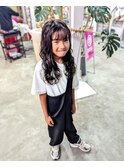 小学生ロングパーマ