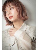 カバーヘア ブリス 大宮西口(COVER HAIR bliss) ミルクティーピンク細めハイライト外ハネ小顔ボブt大宮10代20代