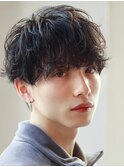 シャドウパーマ無造作刈り上げマッシュパーマ韓国波巻きニュアン