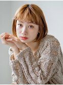 耳掛け　ミニボブ　オレンジブラウン