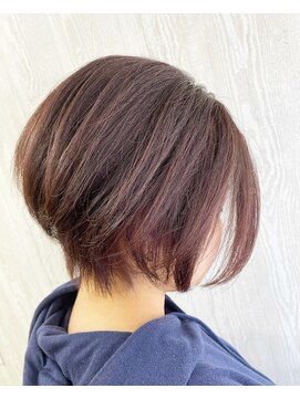 テーラヘアー 妙典店(TELAHAIR) タイトな前下がりショートボブ×ピンクバイオレット♪【妙典】