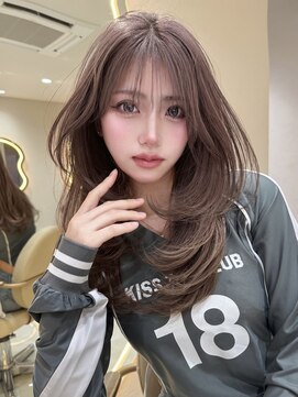 サイン 渋谷(SIGN) 韓国ヘアワンカールレイヤーカット×ラベンダーグレージュ