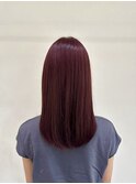 ブリーチなしWカラーワインレッド