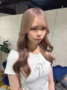 ハンナ 札幌(HANNAH) ピンクグレージュ　髪質改善　ストレート 縮毛矯正