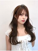 韓国ヘアレイヤーカット薄め前髪顔周りロングレイヤー