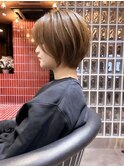 柏グランマッシュショートデザイン暗めカラーハイライトショート
