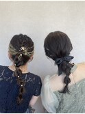 編みおろしお呼ばれヘアセット