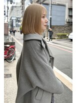 レイキョウト(Ray Kyoto)&nbsp;1ブリーチでつくる柔らかベージュとまとまりの良い肩上ボブ