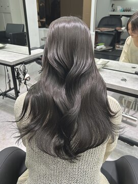 ペレ 原宿(PELE) ダークパープルナチュラルショート夏のヘアアレンジ原宿