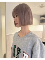 ニコフクオカヘアーメイク(NIKO Fukuoka Hair Make) 切りっぱなしボブ/ホワイトベージュ/ホワイトミルクティー