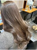 冬透明感の美人見せ◎20代30代透明感ヘーゼルベージュレイヤ