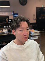 ワンワンオー バーバーショップ 博多店(@110 BARBER SHOP)&nbsp;サイドパートローフェードミドルフェード無造作ヘアナードヘア