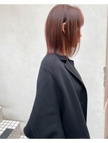 フロート 小阪店(float) レッドブラウン_マロンベージュ Aラインボブ かきあげ