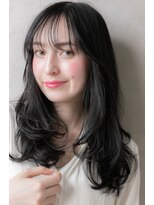 カバーヘア ブリス 上尾西口店(COVER HAIR bliss)&nbsp;シースルーバング黒髪ダークアッシュ大人巻きZ上尾20代30代40代