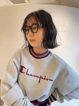 ルル 表参道(lulu.) 切りっぱなしボブ 暗髪ボブ 外ハネボブ【岡田 陸】