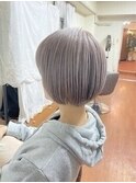 【ケアブリーチ♪】ホワイトラベンダーベージュカラーボブ＊