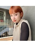 透明感暖色×束感ショート×シースルーバング×フレンチガーリ－