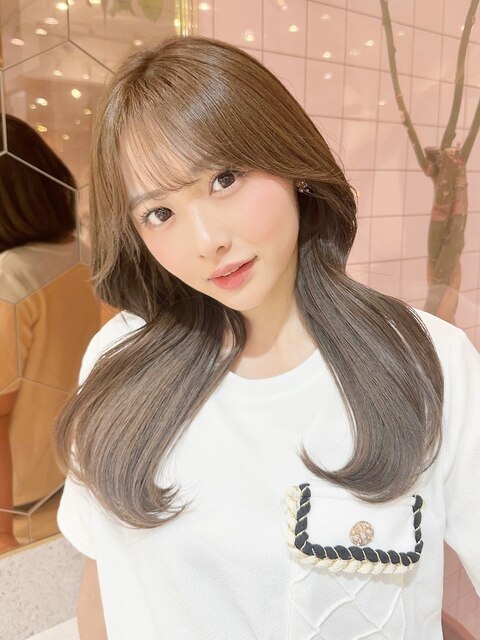 韓国風前髪×チョコレートカラー【髪質改善/新宿/大人ガーリー】