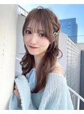 アイドル前髪ゆるっと編み込みヘア