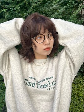 アンガーデン(Une GARDEN) ウェーブミディアム小顔似合わせカットフェミニンメルティカラー