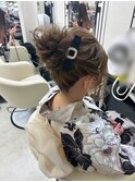 おだんごヘア/アップヘア/祭りヘアセット