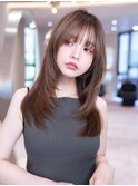 韓国レイヤー顔周りカット透明感カラー髪質改善艶髪シースルー