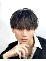 オーシャントーキョー 仙台(OCEAN TOKYO)&nbsp;シャドウパーマショートマッシュツーブロック韓国スパイラル黒髪