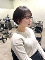 コール ネックス ザ サロン 表参道(COALL nex the salon)&nbsp;ココアベージュ前髪あり小顔愛されショートボブ