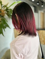サニーサイドサロン(SUNNY SIDE SALON) ピンクエンドカラー/表面毛先カラー/レッド/たまプラーザ