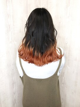 ラッズプラスエイチ(Lads+h) 裾オレンジ グラデーションカラー