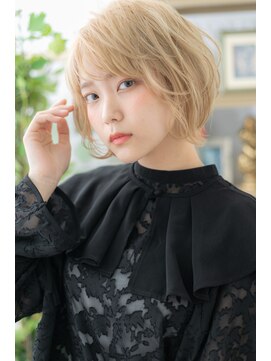 カバーヘア ブリス 川口(COVER HAIR bliss) ハイトーンカラー前下がり小顔マッシュボブa川口10代20代30代