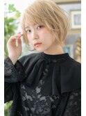 ハイトーンカラー前下がり小顔マッシュボブa川口10代20代30代