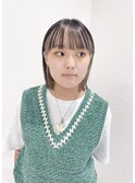 【racic】ボブ×フェイスフレーミングカラー　ミルクティー