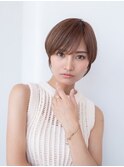 20代30代大人かわいい丸みショートナチュラルカラー小顔